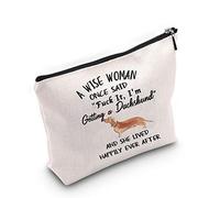 Borsa da trucco con bassotto e scritta "A Wise Woman One Said Fuck It I'm Getting a Bassotto e She Lives Happily Ever After regalo per gli amanti del cane, Bassotto, medium,