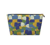 Borsa da trucco con motivo astratto, trousse da viaggio per articoli da toeletta da donna, borsa per il trucco in pelle, organizer per trucchi, carino, Oro, Taglia unica
