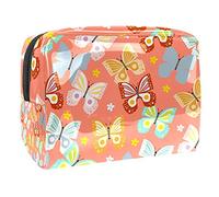 Borsa da trucco con motivo farfalla blu per borsa da viaggio portatile organizer per articoli da toeletta Beauty Bag per donne, Multicolore 08, 18.5x7.5x13cm/7.3x3x5.1in, Beauty Case