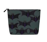 Borsa da trucco con stampa a pipistrello, borsa per cosmetici da donna, borsa da viaggio per articoli da toeletta da donna, Nero , Taglia unica