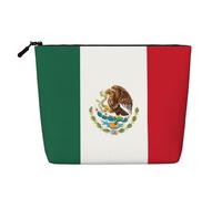 Borsa da trucco con stampa bandiera del Messico borsa cosmetica carina per le donne sacchetto di trucco borsa da viaggio borsa da toilette per signora, Nero , Taglia unica
