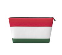 Borsa da trucco con stampa bandiera dell'Ungheria per le donne borsa da toilette da viaggio in pelle impermeabile per articoli da toeletta borsa cosmetica, Argento, Taglia unica, Beauty case