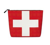 Borsa da trucco con stampa bandiera svizzera borsa cosmetica carina per donna borsa da trucco da viaggio borsa da toilette per signora, Nero , Taglia unica