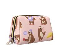 Borsa da trucco con stampa di bradipo carino borsa da toilette versatile borsa cosmetica di grande capacità per le donne, bianco, Taglia unica, Beauty case