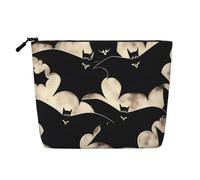 Borsa da trucco con stampa pipistrello carino borsa cosmetica per donna borsa da trucco da viaggio borsa da toilette per signora, Nero , Taglia unica