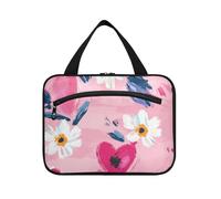 Borsa da trucco da appendere a forma di cuore con fiori di pesca con gancio, kit essenziale per adulti zaino in spalla estuche de maquillaje para Mujer L