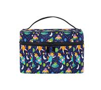 Borsa da trucco da donna con simpatico razzo spaziale con gatto e cane, Come nella foto, Taglia unica, Zaini