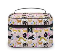 Borsa da trucco da donna My Love Corgi Dogs, organizer con scomparti e maniglia, per uomo, in morbida pelle impermeabile, per la cura della pelle, per viaggi, campeggio, matrimonio.