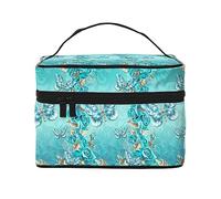 Borsa da trucco da viaggio a farfalla azzurra per donna, borsa cosmetica resistente all'acqua Borsa da toilette pieghevole Regali per insegnanti