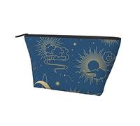 Borsa da trucco da viaggio Borsa cosmetica Trippy Sun Abstract Moon, cerniera impermeabile Borse portaoggetti portatili per donne e ragazze