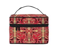 Borsa da trucco da viaggio con motivo artistico russo per donne, borsa cosmetica impermeabile pieghevole borsa da toilette regalo per insegnanti, Modello di arte russa, Taglia unica