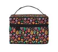 Borsa da trucco da viaggio Sugar Skull per donna, borsa cosmetica resistente all'acqua Borsa da toilette pieghevole Regali per insegnanti