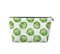 Borsa da trucco divertente con cavolo luminoso con occhi carini, trousse da viaggio per articoli da toeletta da donna, borsa per il trucco in pelle, graziosa borsa per il trucco, Argento, One Size