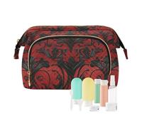 Borsa da trucco gotica rossa e nera con spine vintage borse per cosmetici impermeabili per donne borsa da viaggio per trucco per oggetti personali organizer
