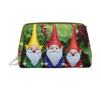 Borsa da trucco in pelle con stampa di gnomi divertenti natalizi, piccola borsa da viaggio per donne, organizer per cosmetici e trucchi, Gnomi divertenti di Natale 1, One Size