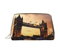 Borsa da trucco in pelle con stampa pupazzo di neve carino piccola borsa cosmetica da viaggio per donne, organizer cosmetico per borsa, I Love Londra, One Size