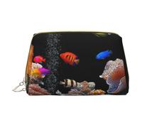 Borsa da trucco in pelle da donna per borsa alla moda sacchetto cosmetico durevole portatile da viaggio borsa da toilette da donna ragazze carino borse da bagno/orso, Vita marina, Taglia unica