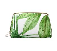 Borsa da trucco in pelle da donna per borsa alla moda sacchetto cosmetico durevole portatile da viaggio borsa da toilette da donna ragazze carino borse da bagno/razzi cartoni animati, Foglie di banana