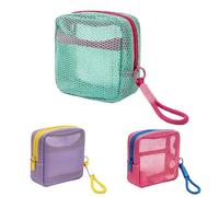Borsa da trucco in rete per viaggi, 3 tasche per moneta, borsa organizer per cavi, per donne, uomini, ragazze, studenti, brevi soggiorni, shopping, escursionismo, aereo,