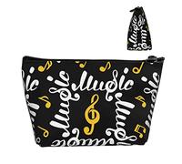 Borsa da trucco leggera da donna Custodia per note di musica per pianoforte, borsa cosmetica da viaggio divertente Borsa per matite portatile con cerniera resistente per ufficio scuola college