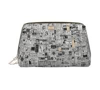 Borsa da trucco per giornali, borsa da viaggio con scomparti, borsa da toilette portatile per donne, Oro, One Size