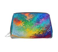 Borsa da trucco portatile da donna, con stampa mista rossa e nera, da viaggio, può contenere pennelli da trucco e articoli da toeletta, Sogno colorato, One Size, Classico