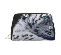 Borsa da trucco stampata per aerei per le donne borsa da trucco in pelle portatile borsa da viaggio con cerniera dorata borse cosmetiche organizer, Piccola tigre nello spazio, One Size, Astuccio per