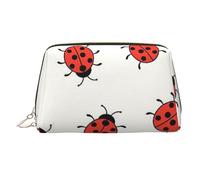 Borsa da trucco stampata per aerei per le donne borsa da trucco in pelle portatile borsa da viaggio con cerniera dorata borse cosmetiche organizer, Motivo coccinelle Infinite Macchiate, One Size