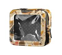Borsa da trucco trasparente con fiocco di neve con sfondo bianco e nero carino per borsa da toeletta da viaggio borsa organizer per cosmetici da donna, Disegno del modello del fungo Safari, 1 Size