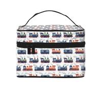 Borsa da trucco vintage con treno a vapore, 1 borsa da toeletta, graziose borse per cosmetici da donna, grande borsa organizer da viaggio