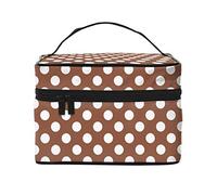 Borsa da trucco Wave Point, da viaggio cosmetici da donna e ragazza, grande organizer per trucco, toeletta portatile, marrone