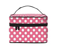Borsa da trucco Wave Point, da viaggio cosmetici da donna e ragazza, grande organizer per trucco, toeletta portatile, rosa pesca