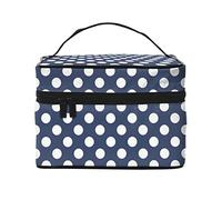 Borsa da trucco Wave Point, da viaggio cosmetici da donna e ragazza, grande organizer per trucco, toeletta portatile, blu indaco