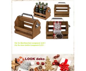 Borsa Da Uomo Bier-Holz-SIX-PACK-BIERGESCHENKE-BIEERTRÄGER Per 6x 0,33L