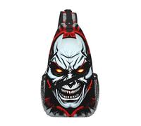 Borsa da uomo con croce rossa e nera con fantasma malvagio, per telefono, viaggi, festival e tutti i giorni