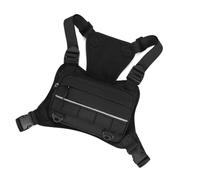 Borsa da uomo con tasca frontale con cerniera, cinghie regolabili, accento riflettente e poliestere Utility Carry Pack Front Carry Pack petto Rig Bag Piccola Crossbody Utility Viaggi Outdoor Commute