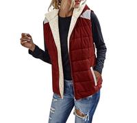 Borsa da uomo in pelle, gilet reversibile autunnale da donna, giacca in pile senza maniche, chiusura lampo, tasche, cappotto invernale caldo, capispalla batteria per gilet riscaldato, Vino, XL
