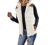 Borsa da uomo in pelle, gilet reversibile autunnale da donna, giacca in pile senza maniche, chiusura lampo, tasche, cappotto invernale caldo, capispalla batteria per gilet riscaldato, beige, XL
