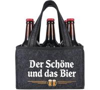 Borsa da uomo per birra, portabottiglie per 6 bottiglie, borsa in feltro riutilizzabile come regalo per papà, nonno e per pensionamento, istituto federale per birre dolcetti, compleanno per tutte le