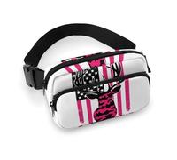 Borsa da uomo piccola, portatile, decorativo alla moda con tracolla regolabile, bandiera americana, mimetica, divertente, caccia al cervo, mimetica rosa