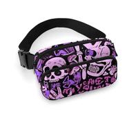 Borsa da uomo piccola, portatile, decorativo alla moda con tracolla regolabile, motivo strega, stregoneria, goth, teschio, fungo