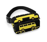 Borsa da uomo piccola, portatile, decorativo alla moda con tracolla regolabile, scuolabus nero giallo