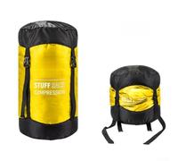 Borsa da viaggio a compressione per sacchi a pelo con tessuto di nylon 210T e grande capacità, progettata per risparmiare spazio durante le avventure all'aria aperta (erba gialla)