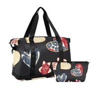 Borsa da viaggio a forma di cuore in stile giapponese a forma di stella, per San Valentino, con tracolla regolabile, per escursionismo, pieghevole, Stella stile giapponese a forma di cuore San