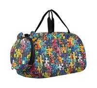 Borsa da viaggio a forma di puzzle con scomparto per scarpe, multifunzionale, per pratica scolastica, sport, viaggi