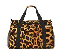 Borsa da viaggio a mano a righe su leopardi. Design alla moda, grande capacità di archiviazione, adatta per viaggi di lavoro e viaggi brevi, nera, taglia unica