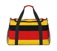 Borsa da viaggio a mano con bandiera della Germania - Grande borsa riutilizzabile per la spesa, perfetta per attività all'aperto, sport, campeggio e generi alimentari, nero, Taglia unica