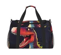 Borsa da viaggio a mano con dinosauro dalla bocca grande. Design alla moda, grande capacità di archiviazione, adatta per viaggi di lavoro e viaggi brevi.