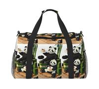 Borsa da viaggio a mano con panda di padre e figlio. Design alla moda, grande capacità di archiviazione, adatta per viaggi di lavoro e viaggi brevi.