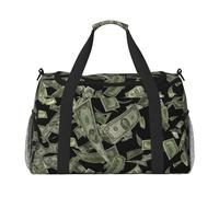 Borsa da viaggio a mano con simbolo del dollaro - Grande borsa riutilizzabile per la spesa, perfetta per attività all'aperto, sport, campeggio e generi alimentari, nero, Taglia unica